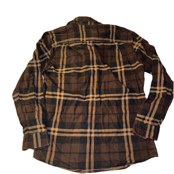 Amazon Essentials Button Up Shirt Men's Small Long Sleeve Slim Flannel Brown - Picture 4 of 4